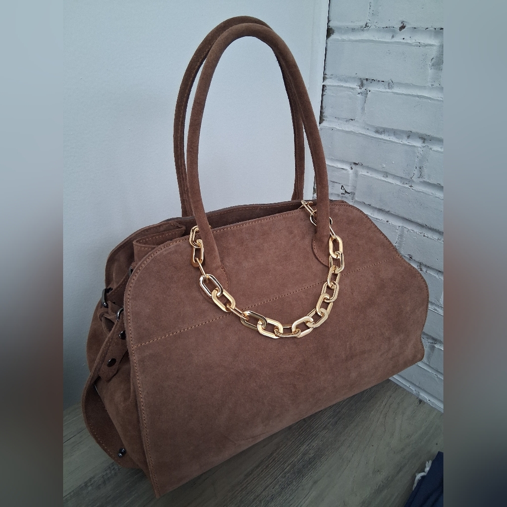 Viral Poemia Milano Empire Suede!👜 Genuine leather Made in Italy! Italian Suede